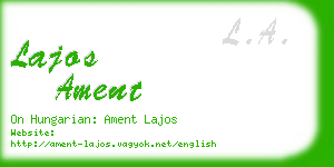 lajos ament business card